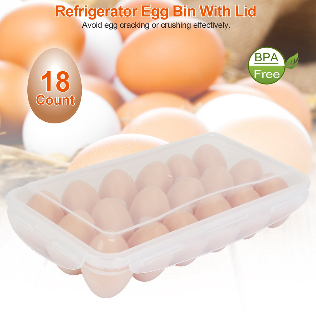 2-Pack Stackable Egg Holder for Refrigerator | 18-Cavity for Kitchen Storage by SROYAS for kitchen organization - product image 10