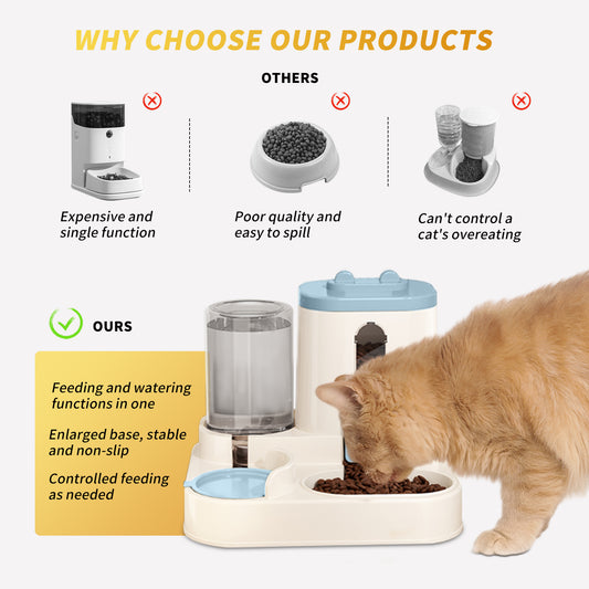 Automatic Pet Feeding System: Food & Water Dispenser-SROYAS
