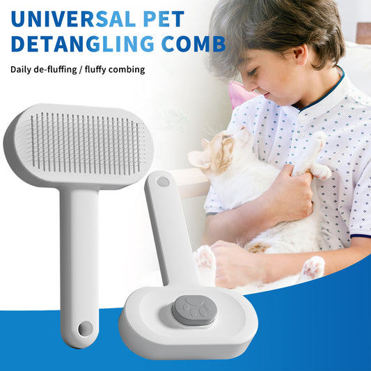 Self-Cleaning Pet Brush for Easy Grooming & Deshedding