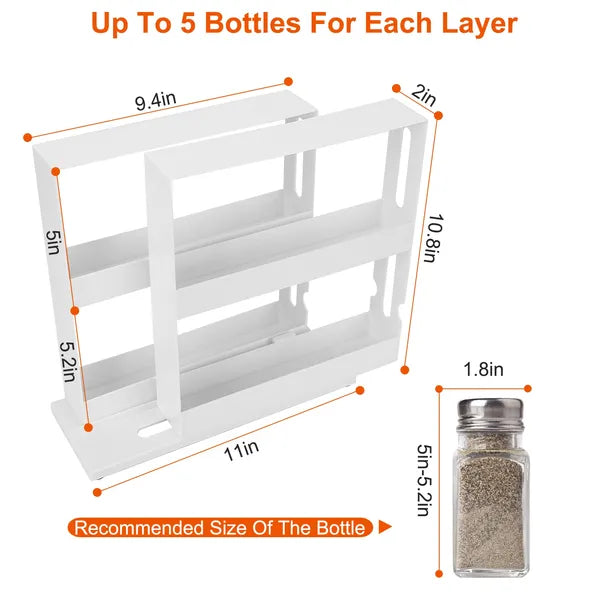 Swivel Cabinet Organizer Revolving Kitchen Rack Spice Organizer For Cabinet Condiment Holder Shelf product view 6 for kitchen organization, countertop...