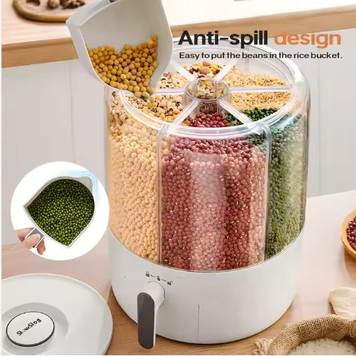 Large Rice Storage Container with Zipper Lid – Airtight Grain & Pet Food Bin-SROYAS