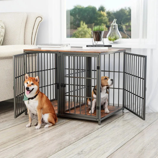 Heavy Duty Dog Cage Side Table - Stylish Indoor Kennel-SROYAS