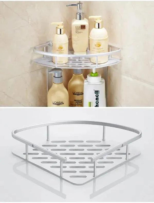 3-Layer Aluminum Corner Shelf – No-Drill Bathroom Rack-SROYAS