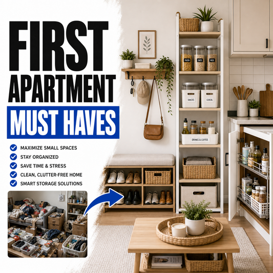 First apartment home organization must haves before and after