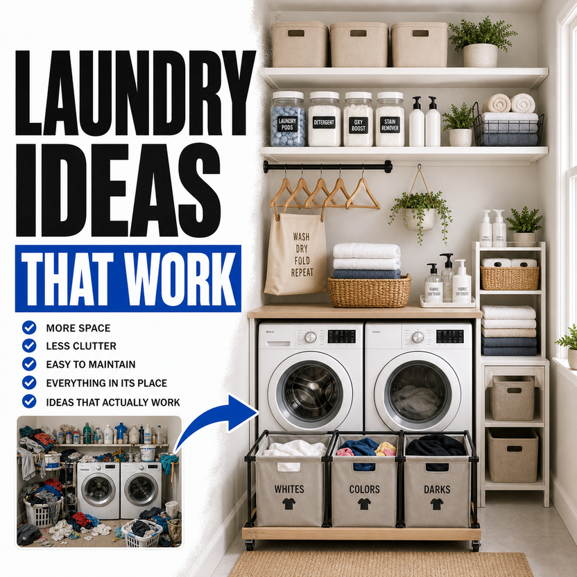 Laundry room organization ideas that work before and after