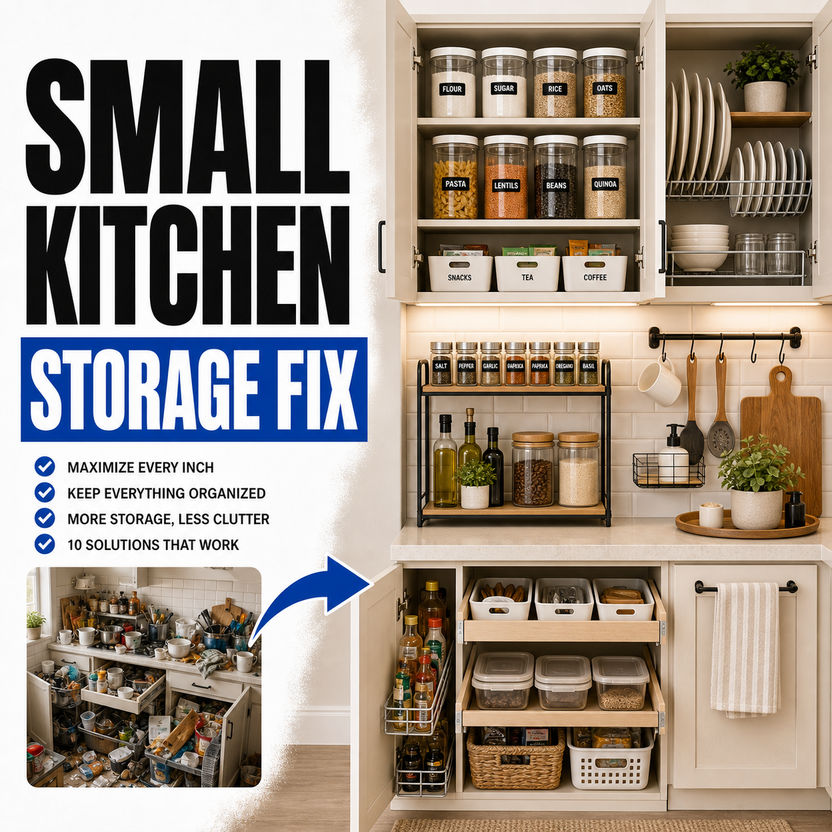 Small kitchen storage solutions that work before and after