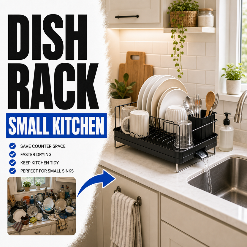 Dish drying rack for small kitchen before and after