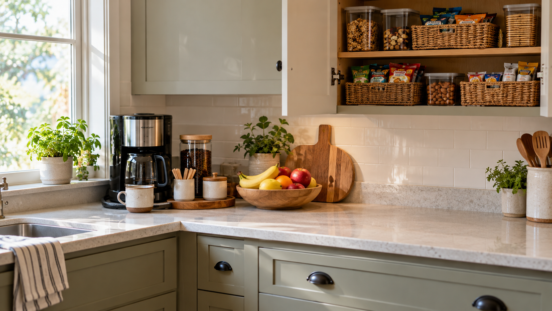 Home & Kitchen Organization Tips-SROYAS LLC-Sajeel Sarfraz-Buying Guide-countertop storage ideas-SEO