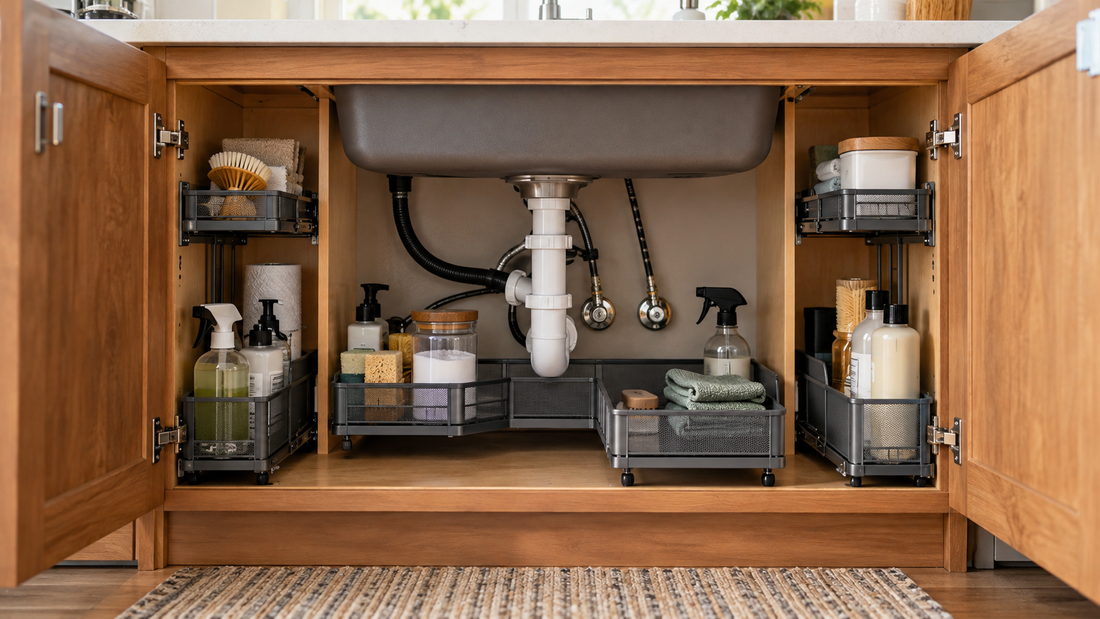Home & Kitchen Organization Tips-SROYAS LLC-SROYAS-Home & Kitchen Essentials-Kitchen Organization-Small Kitchen Storage-SROYAS Guides-Under Sink Storage