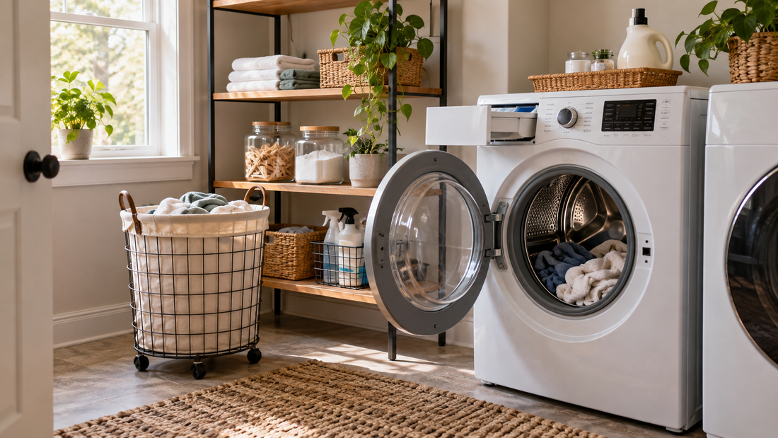 Home & Kitchen Organization Tips-SROYAS LLC-SROYAS Team-Evergreen-foldable hamper-Laundry Organization-laundry organizer-organize laundry room without built ins-rolling storage cart-small laundry room ideas