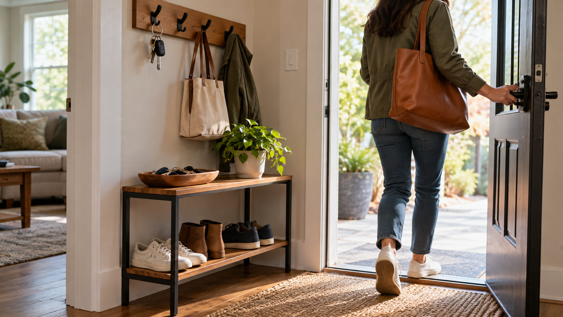 Home & Kitchen Organization Tips-SROYAS LLC-SROYAS Team-coat rack-drop zone ideas-Entryway & Shoe Storage-entryway drop zone organizer-entryway storage-Evergreen-shoe rack with hooks