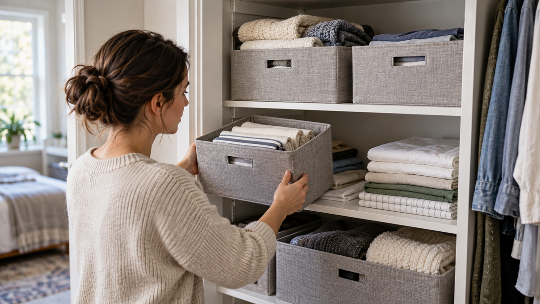 Home & Kitchen Organization Tips-SROYAS LLC-SROYAS Team-bedroom storage-closet storage bins for clothes-Evergreen-foldable storage bins-linen closet storage-Room & Bedroom Organization-wardrobe organizer