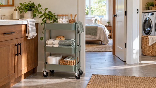 Home & Kitchen Organization Tips-SROYAS LLC-SROYAS Team-bathroom organizer cart-Evergreen-Home & Kitchen Essentials-kitchen cart-rolling cart organizer uses-rolling storage cart-utility cart