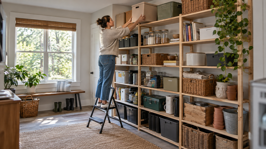 Home & Kitchen Organization Tips-SROYAS LLC-SROYAS Team-Evergreen-Home & Kitchen Essentials-over door organizer-shelving unit-small space organization-use vertical space in small home-wall mounted storage