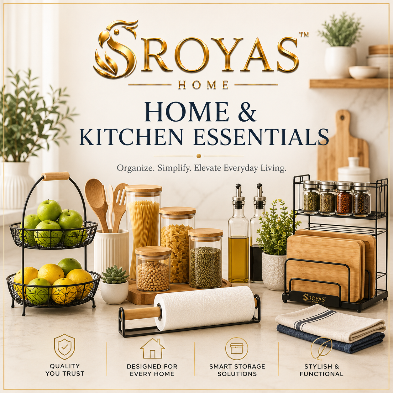 Shop practical home and kitchen organization essentials for every room, including kitchen storage, bathroom and laundry solutions, bedroom organizers, entryway storage, and everyday space-saving tools.