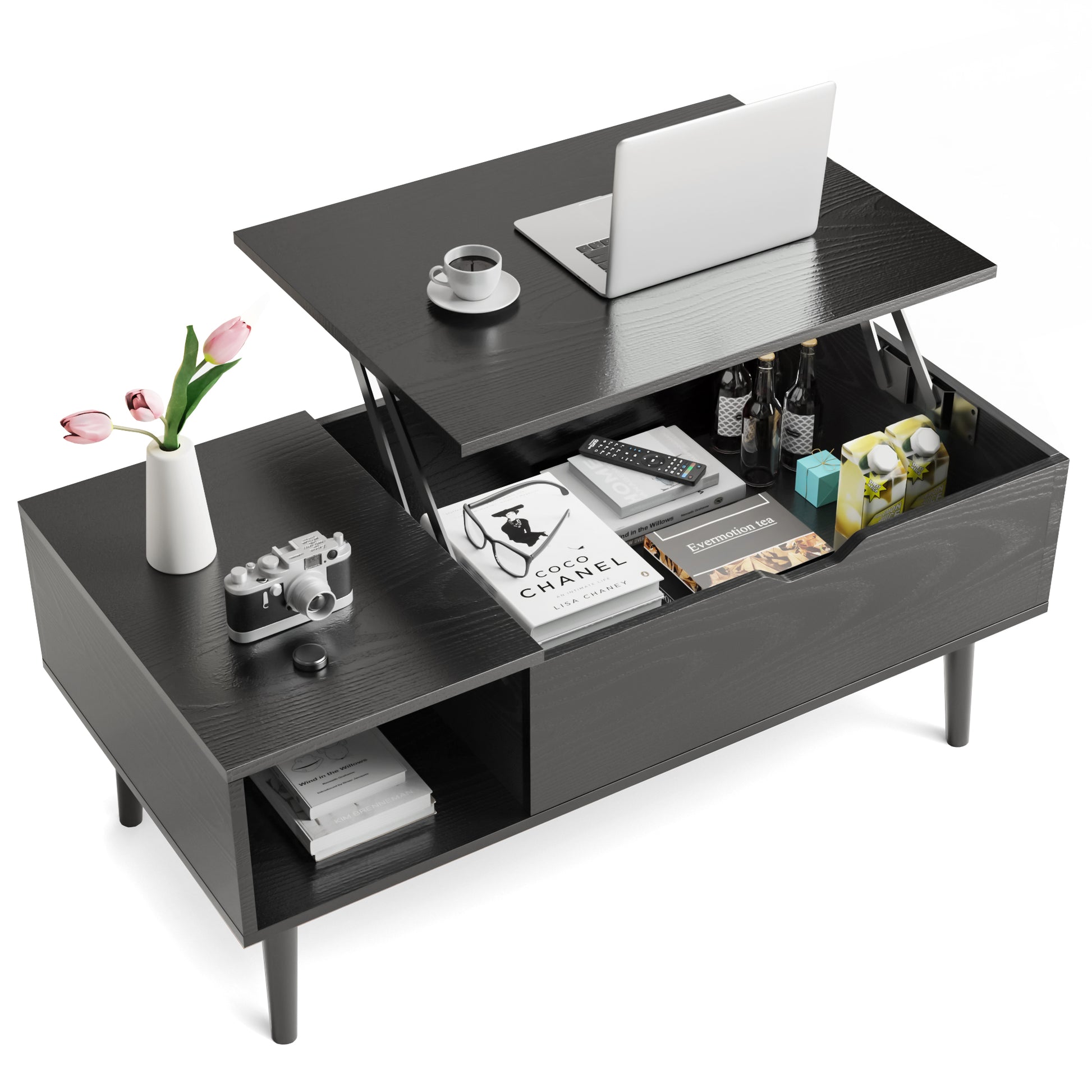 Lift Top Coffee Table with Hidden Storage – Modern Living Room Table-SROYAS 