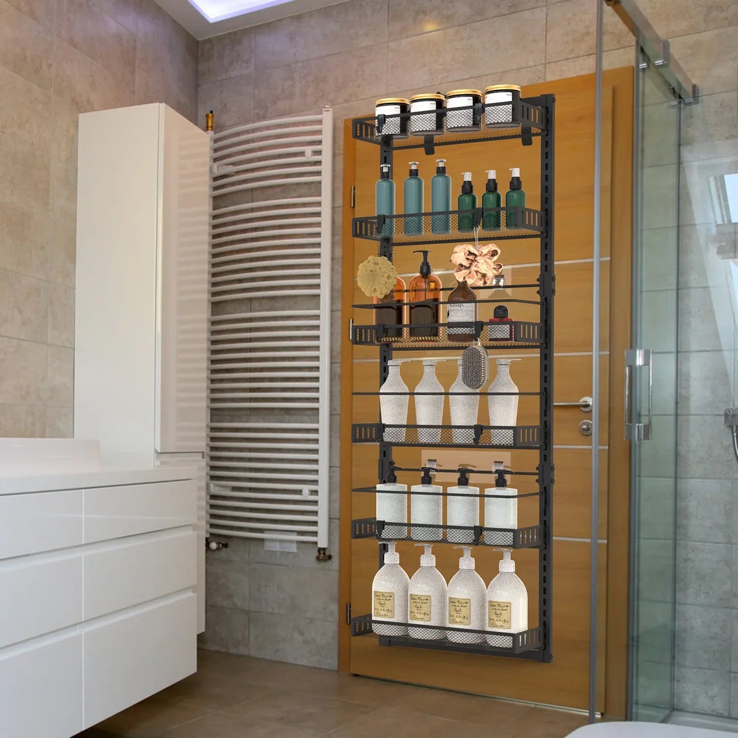 6-Tier Over-Door Pantry Organizer, 110 lb Carbon Steel-SROYAS 