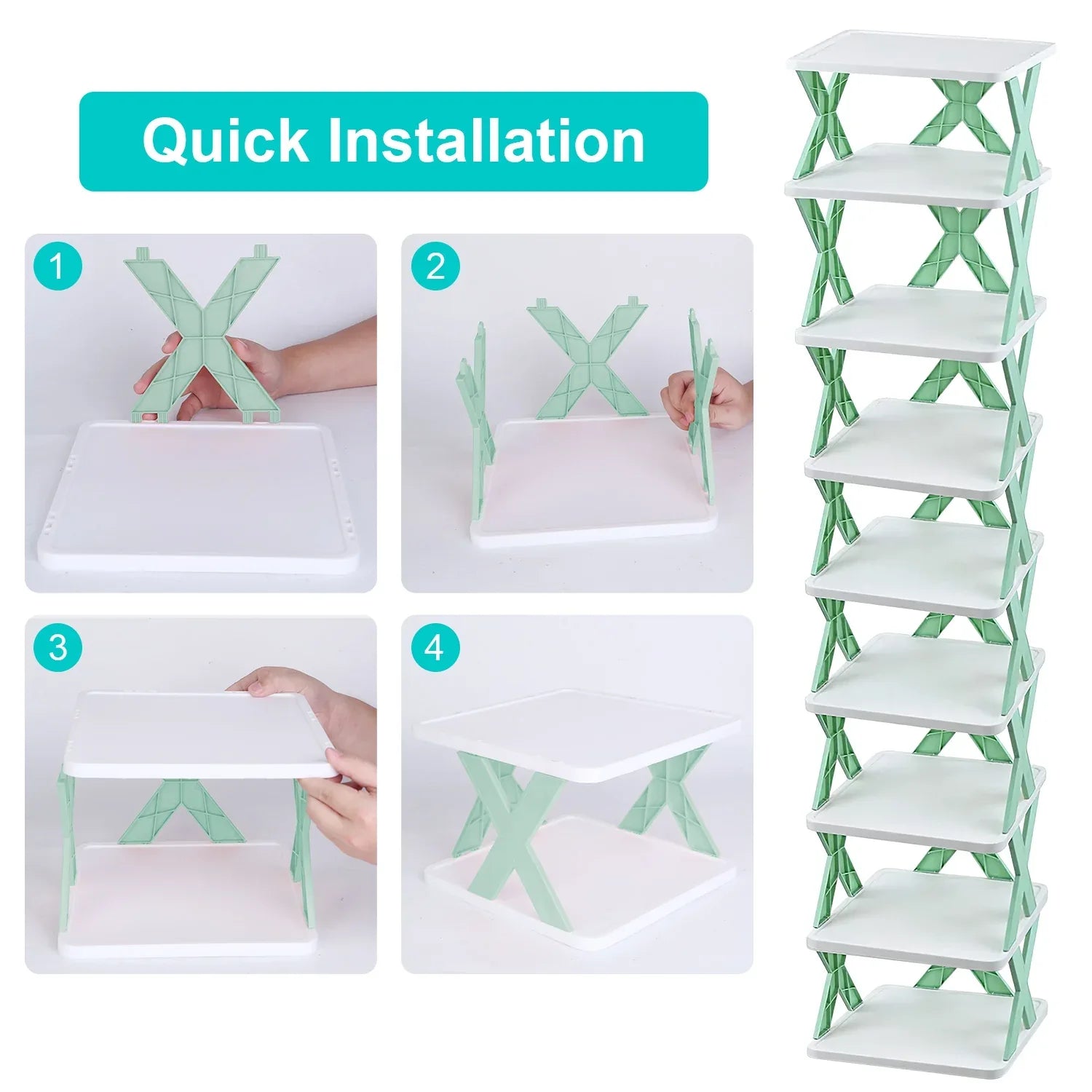 9-Tier Stackable Shoe Rack | Vertical Space-Saving Shoe Organizer for Entryway & Closet-SROYAS 
