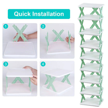 9-Tier Stackable Shoe Rack | Vertical Space-Saving Shoe Organizer for Entryway & Closet-SROYAS 