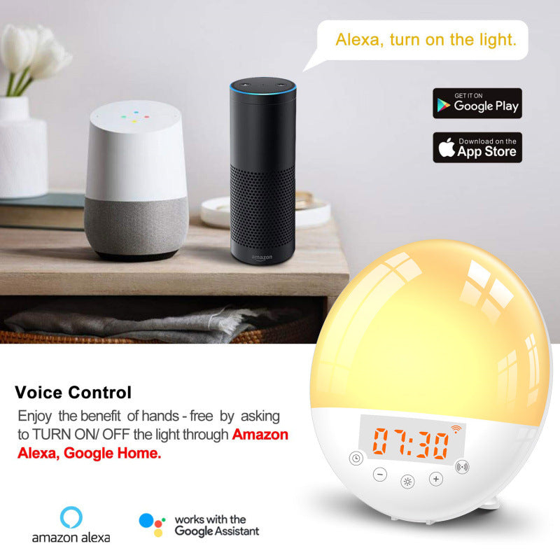 Smart Sunrise Alarm Clock with WiFi & Voice Control