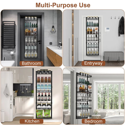6-Tier Over-Door Pantry Organizer, 110 lb Carbon Steel-SROYAS 