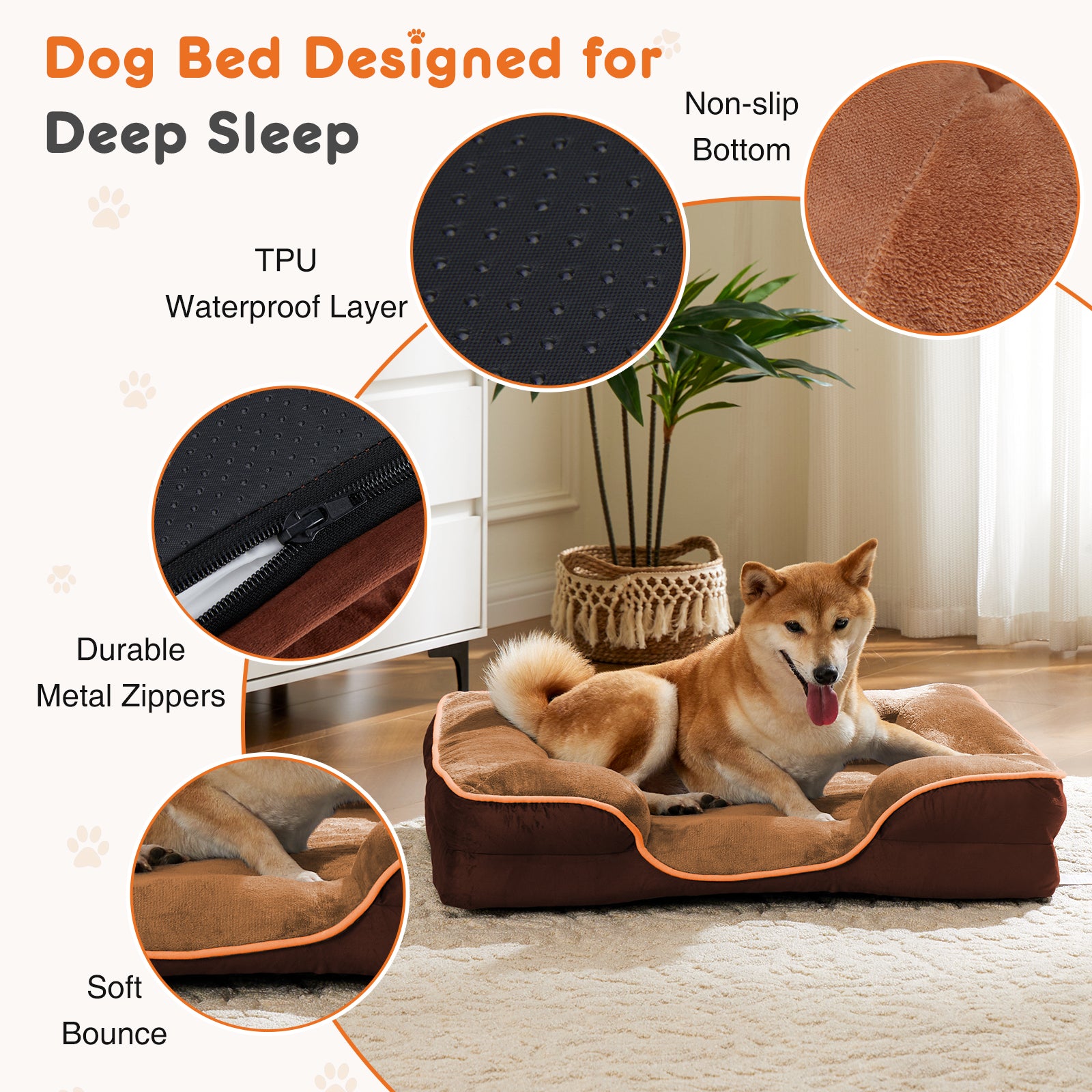 Memory Foam Pet Bed for Small Dogs & Cats | Washable Cover