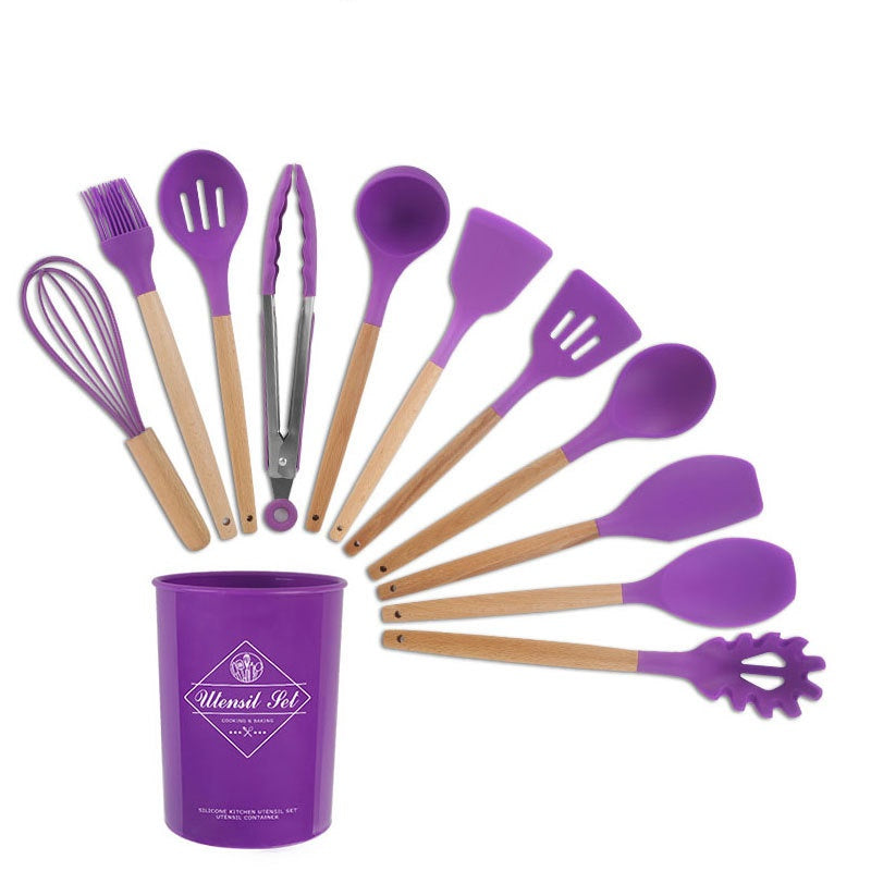 Silicone Kitchenware with Wooden Handle - Heat Resistant-Home Essentials Products-SROYAS 