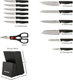15-Piece Kitchen Knife Set with Block | Damascus Pattern, High Carbon Steel view 5 - kitchen organization and cabinet storage