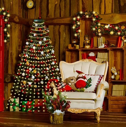 Multicolour strands on a tree in a holiday room