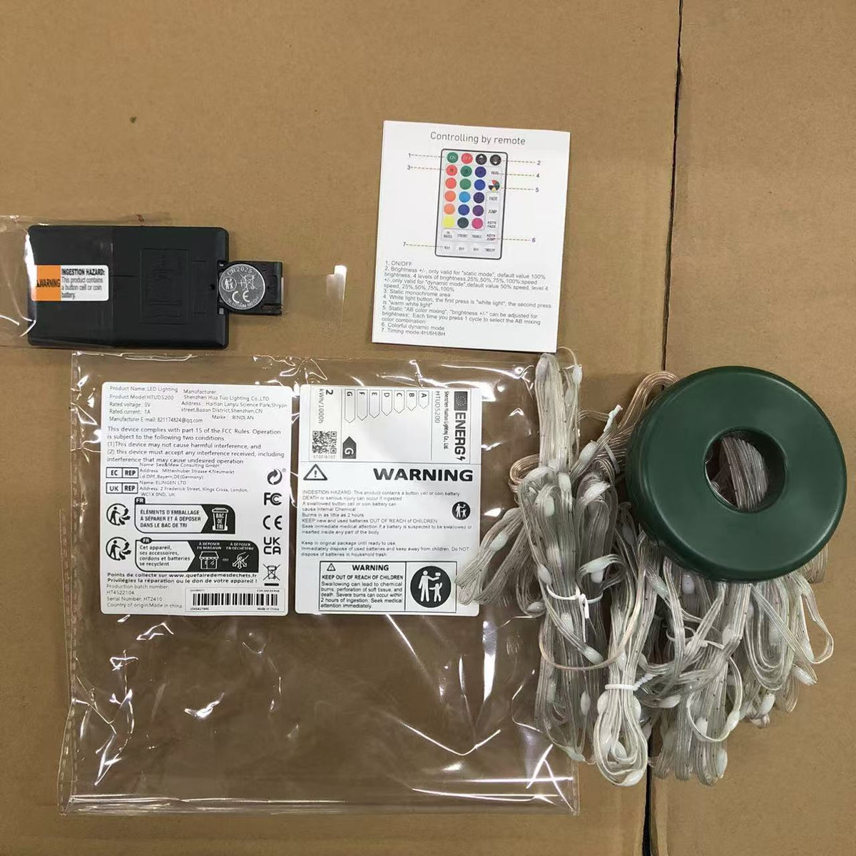Light-set components and packaging graphic