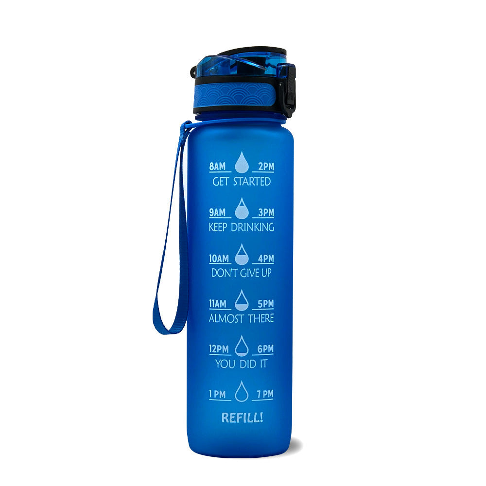 Motivational Water Bottle 1L with Time Marker - BPA Free