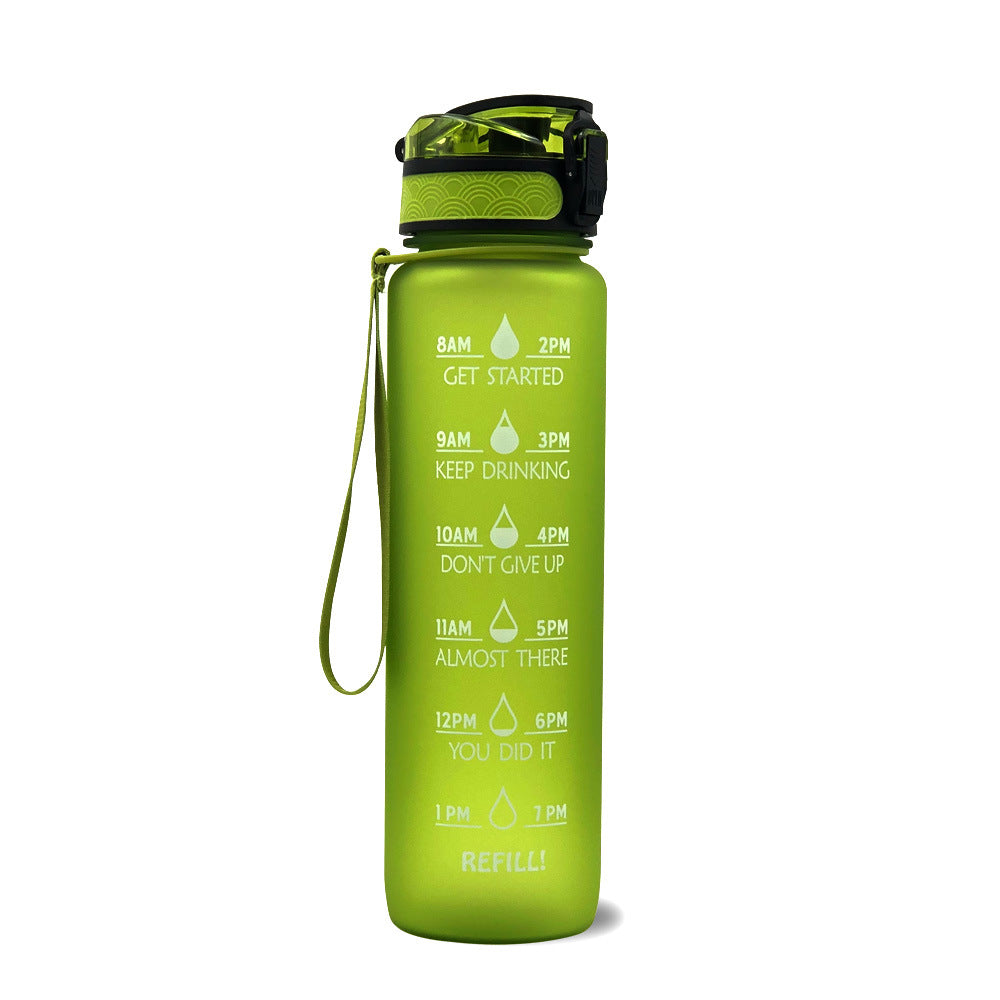 Motivational Water Bottle 1L with Time Marker - BPA Free