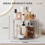 2-Pack 2-Tier Rotating Spice Rack Lazy Susan | 360° Spinning for pantry food storage and kitchen organization