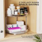 2-Pack 2-Tier Rotating Spice Rack Lazy Susan | 360° Spinning view 2 for pantry food storage and kitchen organization