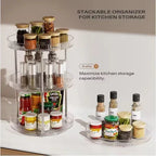 2-Pack 2-Tier Rotating Spice Rack Lazy Susan | 360° Spinning view 3 for pantry food storage and kitchen organization