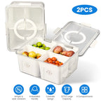 2-Pack Airtight Fruit Storage Containers - 8 Colander Baskets, 227oz for pantry food storage and kitchen organization