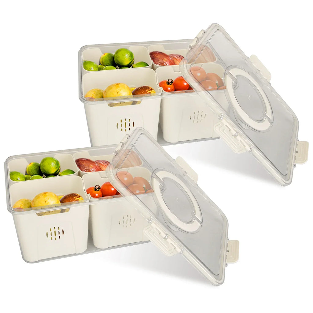 2-Pack Airtight Fruit Storage Containers - 8 Colander Baskets, 227oz view 8 for pantry food storage and kitchen organization