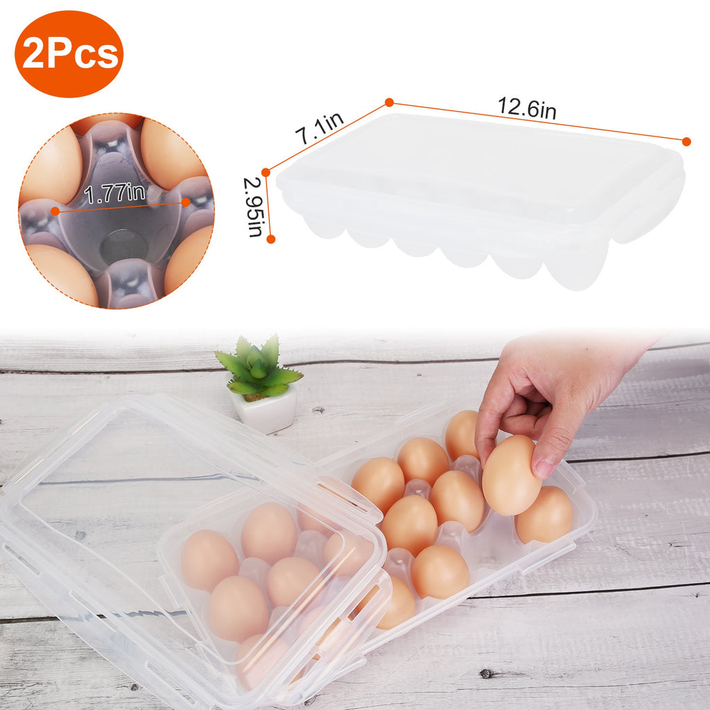 2-Pack Stackable Egg Holder for Refrigerator | 18-Cavity view 2 for pantry food storage and kitchen organization