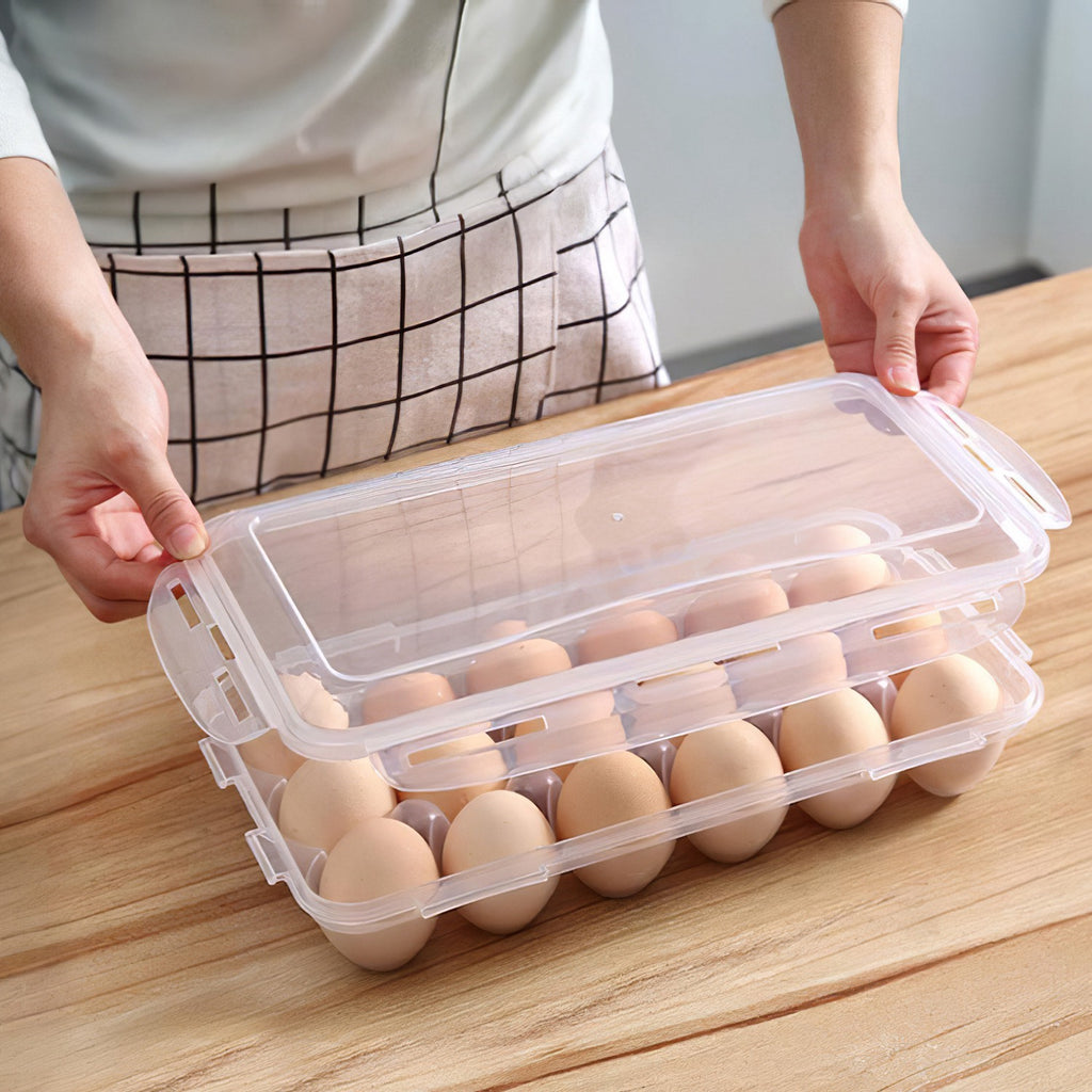 2-Pack Stackable Egg Holder for Refrigerator | 18-Cavity view 7 for pantry food storage and kitchen organization