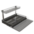 2-Tier Under Sink Pull-Out Organizer with Sliding Drawer view 8 for pantry food storage and kitchen organization