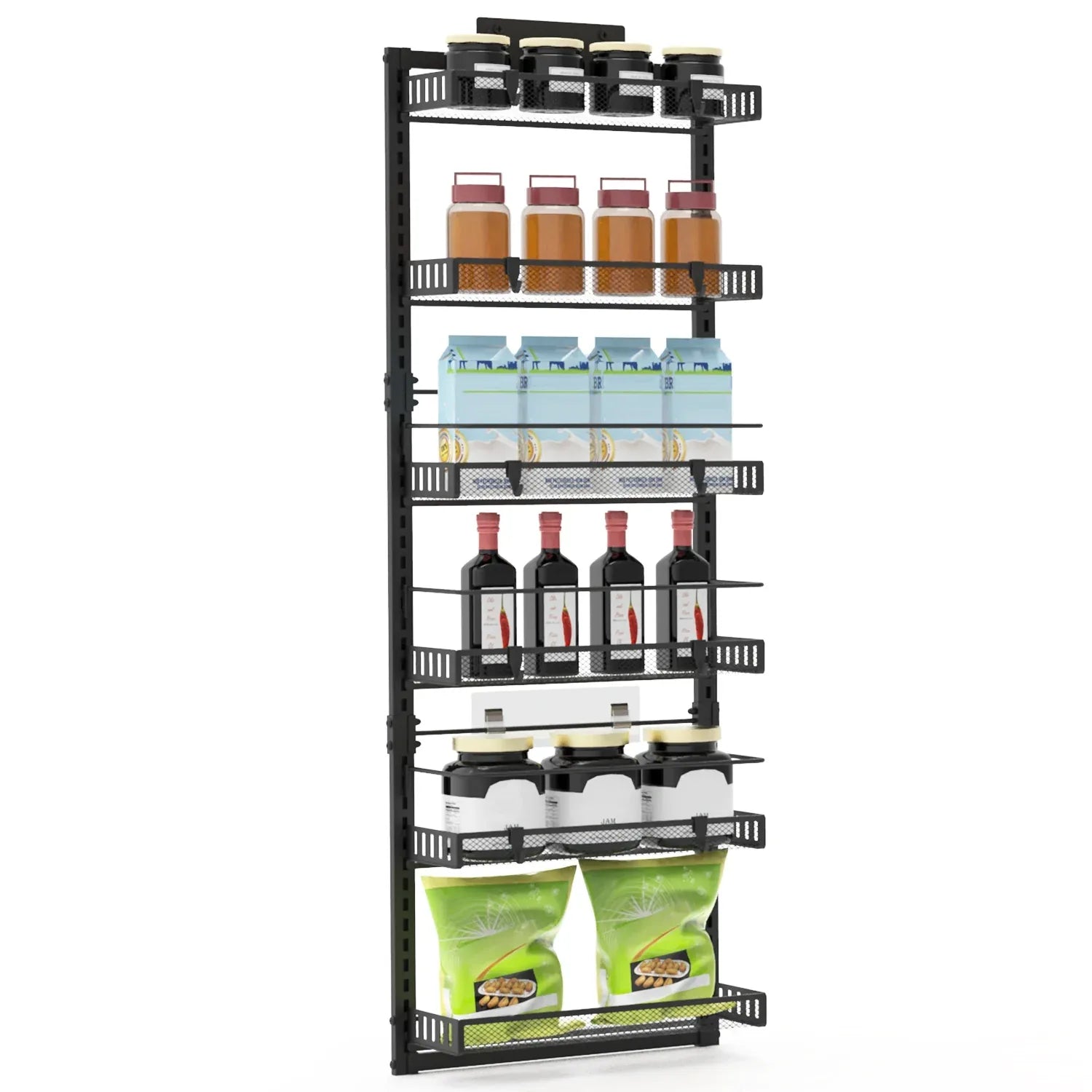 6-Tier Over-Door Pantry Organizer, 110 lb Carbon Steel-SROYAS 
