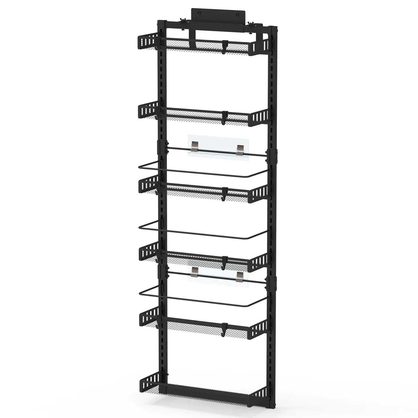 6-Tier Over-Door Pantry Organizer, 110 lb Carbon Steel-SROYAS -Color:Black