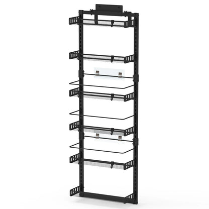 6-Tier Over-Door Pantry Organizer, 110 lb Carbon Steel-SROYAS -Color:Black