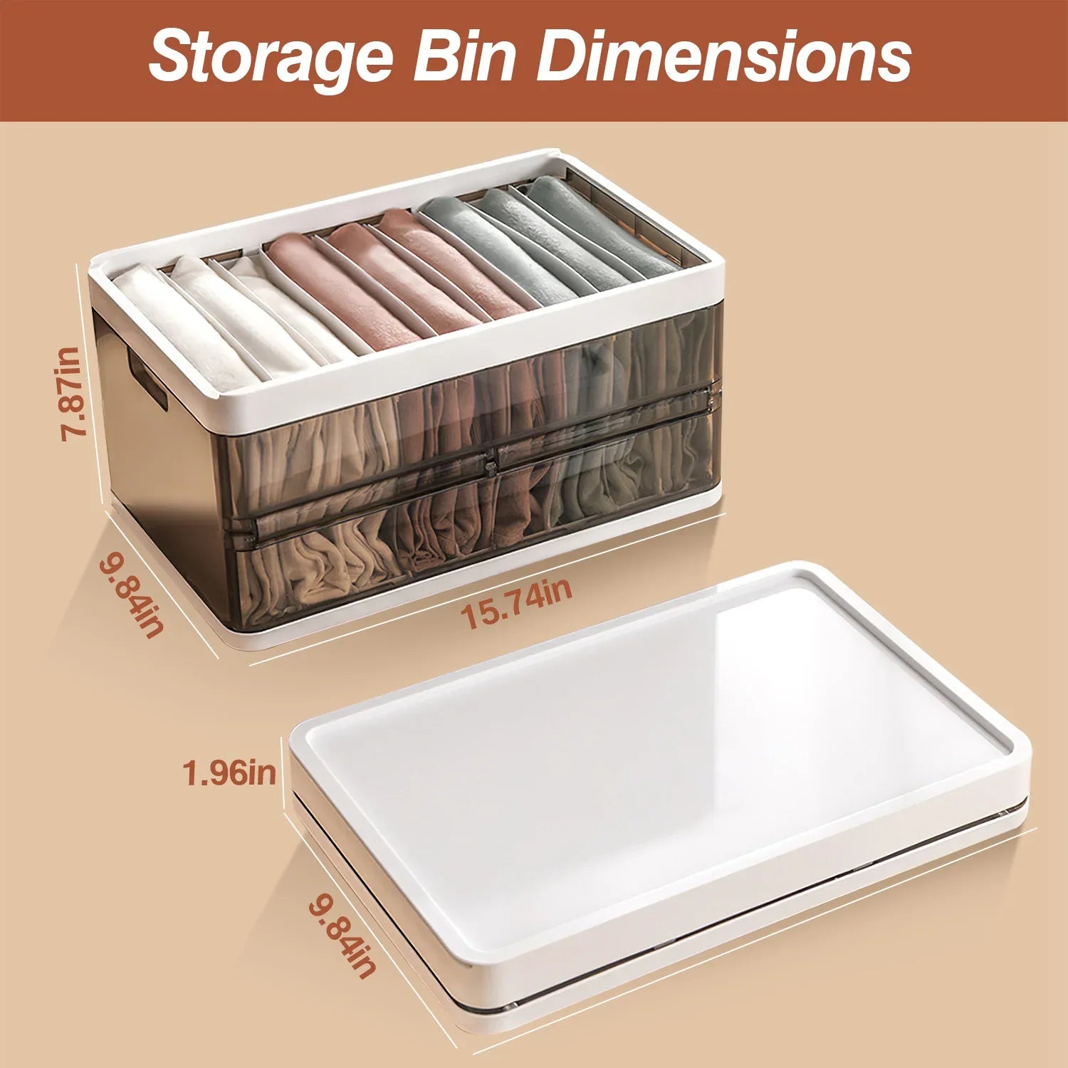3-Pack Foldable Plastic Storage Bins with Lids for pantry food storage and kitchen organization - SROYAS