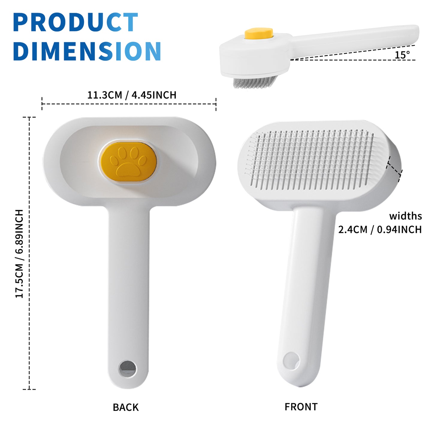 Self-Cleaning Pet Brush for Easy Grooming & Deshedding