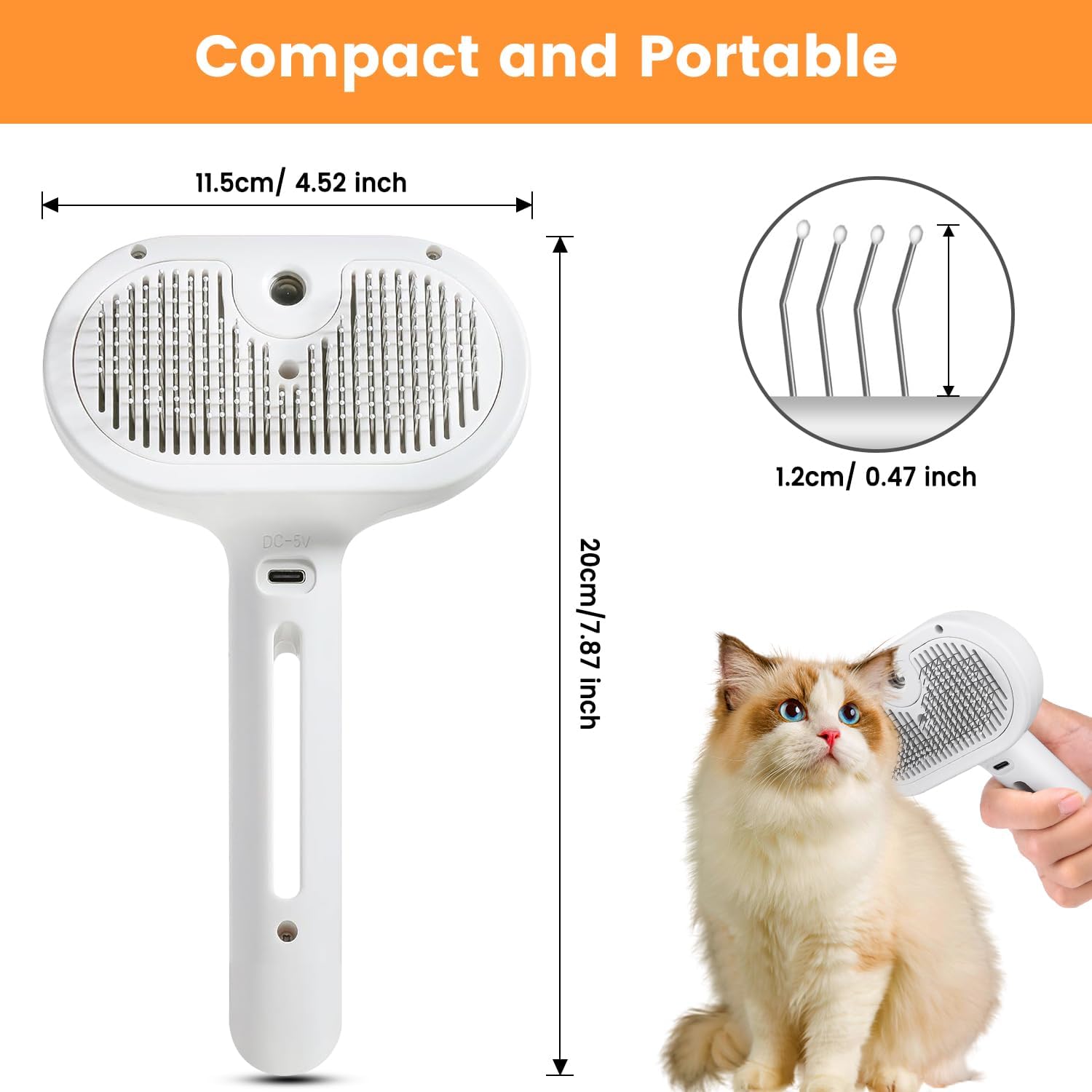 3-in-1 Steam Pet Grooming Tool: Spray Brush & Comb-SROYAS 