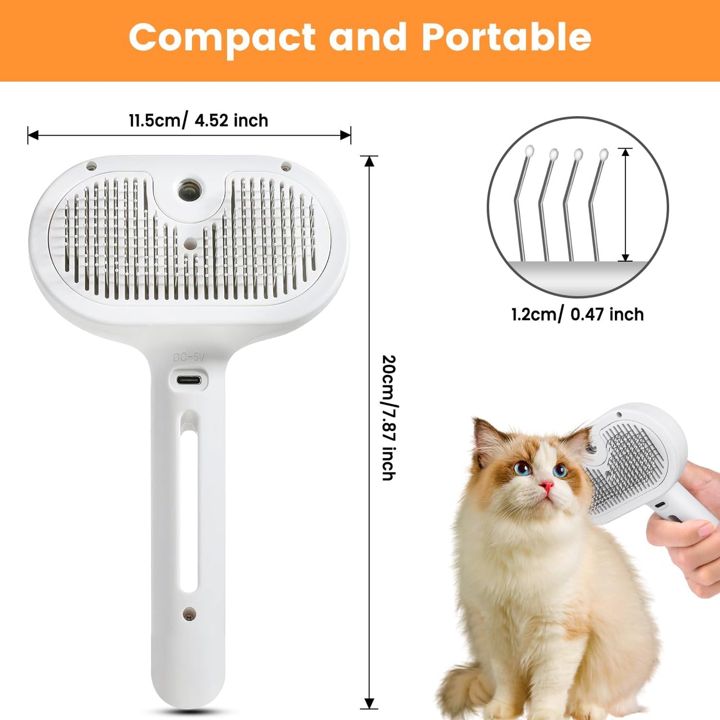3-in-1 Steam Pet Grooming Tool: Spray Brush & Comb-SROYAS 