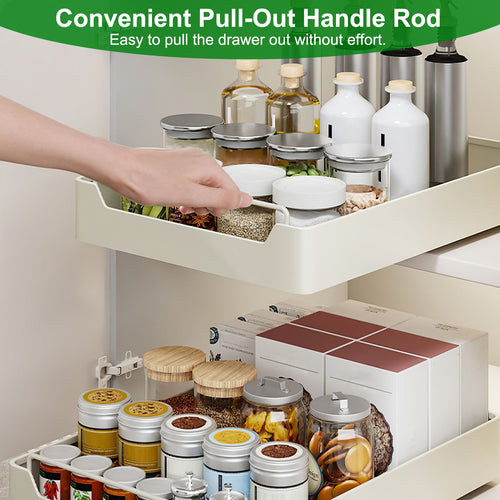 2Pcs Pull Out Cabinet Organizers Sliding Shelf view 2 for closet and bedroom storage