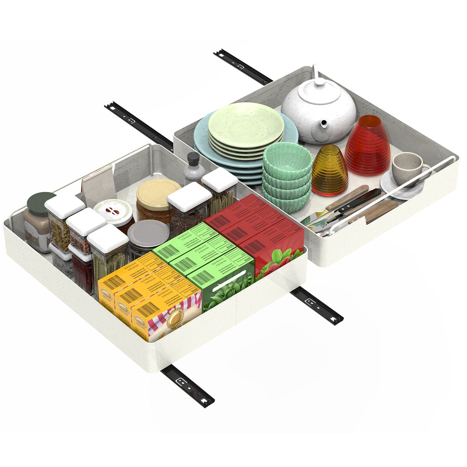 2Pcs Pull Out Cabinet Organizers Sliding Shelf view 11 for closet and bedroom storage