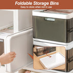 3-Pack Foldable Plastic Storage Bins with Lids view 4 for pantry food storage and kitchen organization